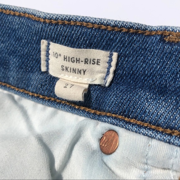 Madewell 10” High Rise Skinny Jeans Button Front Edition Size 27” - Picture 6 of 6